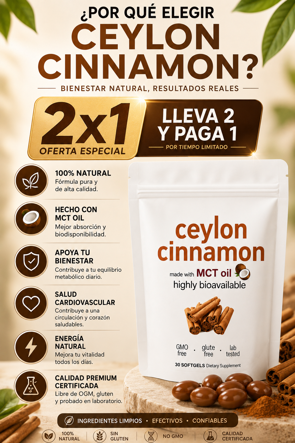 2x1 LivingCore® Organic Ceylon Cinnamon Powder