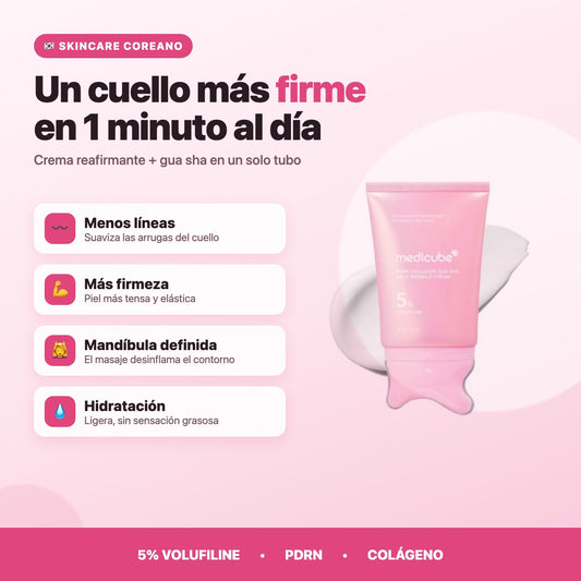 Beneficios de la crema Medicube para cuello: menos líneas, más firmeza, mandíbula definida e hidratación