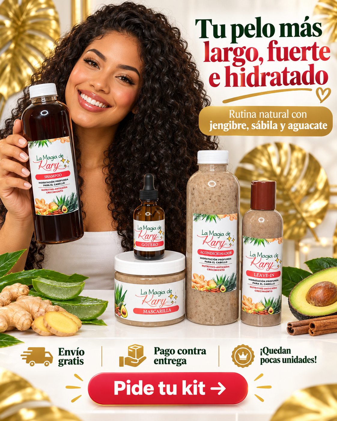🌿 La Magia de Kary – Kit Capilar Anticaída, Crecimiento e Hidratación (5 Productos)