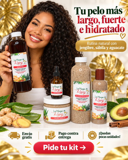 🌿 La Magia de Kary – Kit Capilar Anticaída, Crecimiento e Hidratación (5 Productos)